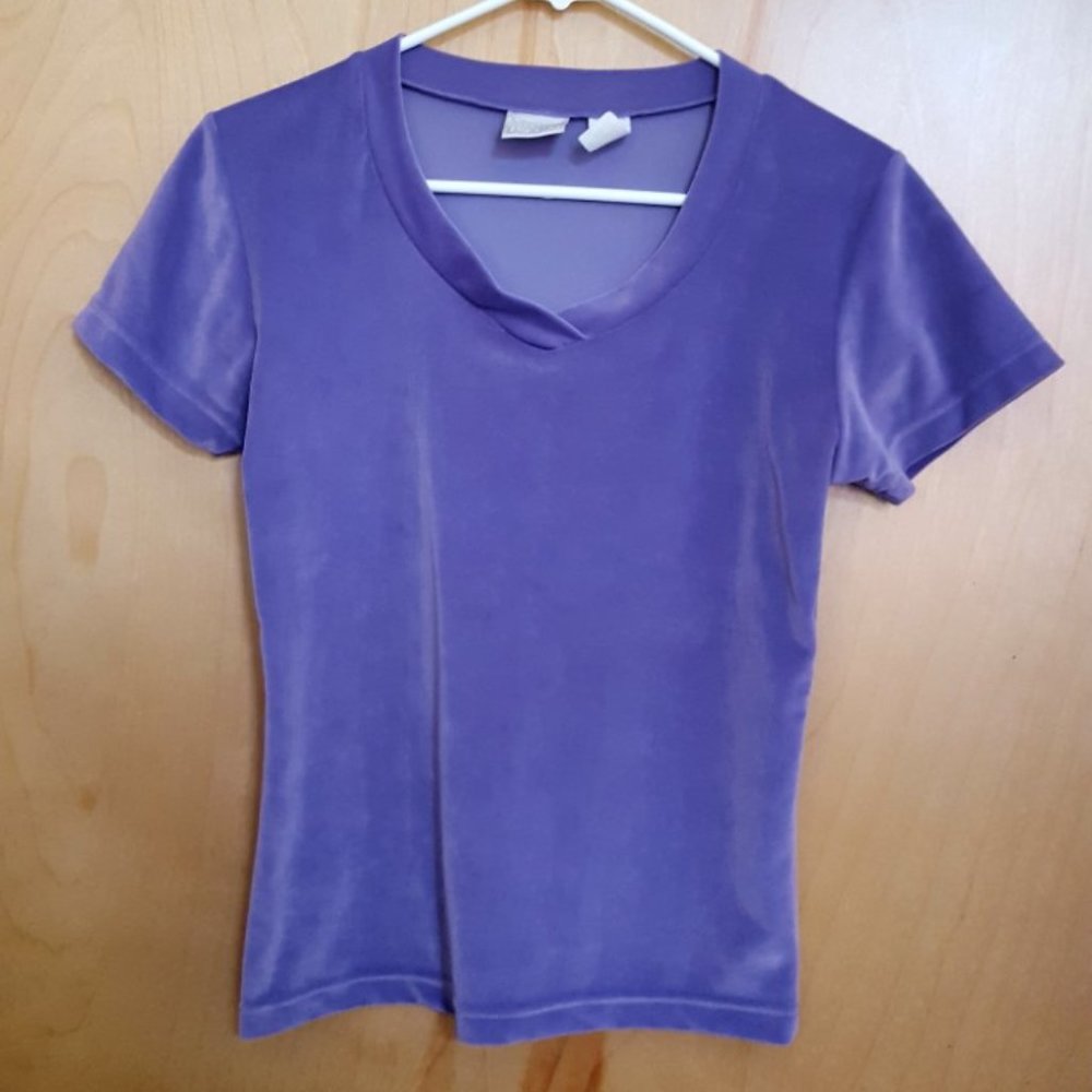 Women's Velour Top - Lavender - Size M